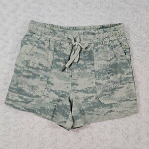 Athleta Farallon Pull On Knit Short Womens XS Fog Camo Coast Gray Summer Lounge